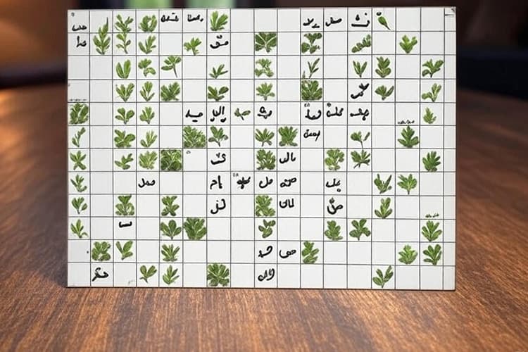 گیاهان دارویی در جدول کلمات متقاطع با تعداد حروف